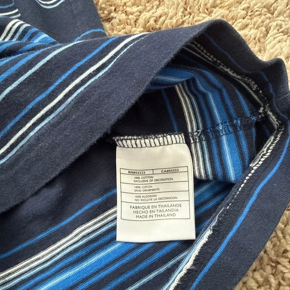 Nike Mens XL Blue Striped Short Sleeve Polo Shirt Y2K 218317-451